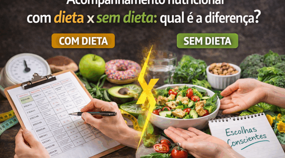Acompanhamento nutricional com dieta x sem dieta