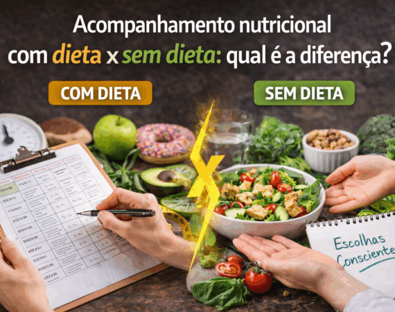 Acompanhamento nutricional com dieta x sem dieta